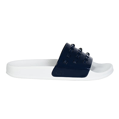 Navy blue white sandals, summer platform flip flop for women from carmen sol
