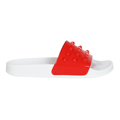 Carmen Sol Franco white jelly shoes in color red 