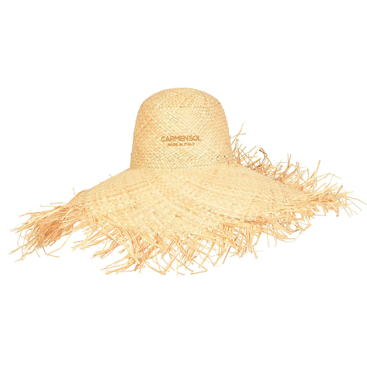 Made in Italy with natural raffia Severino sun protection hat in color nude