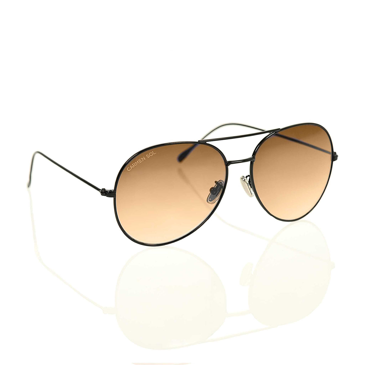 Brown sunglasses in metal and tone on tone gradient lenses