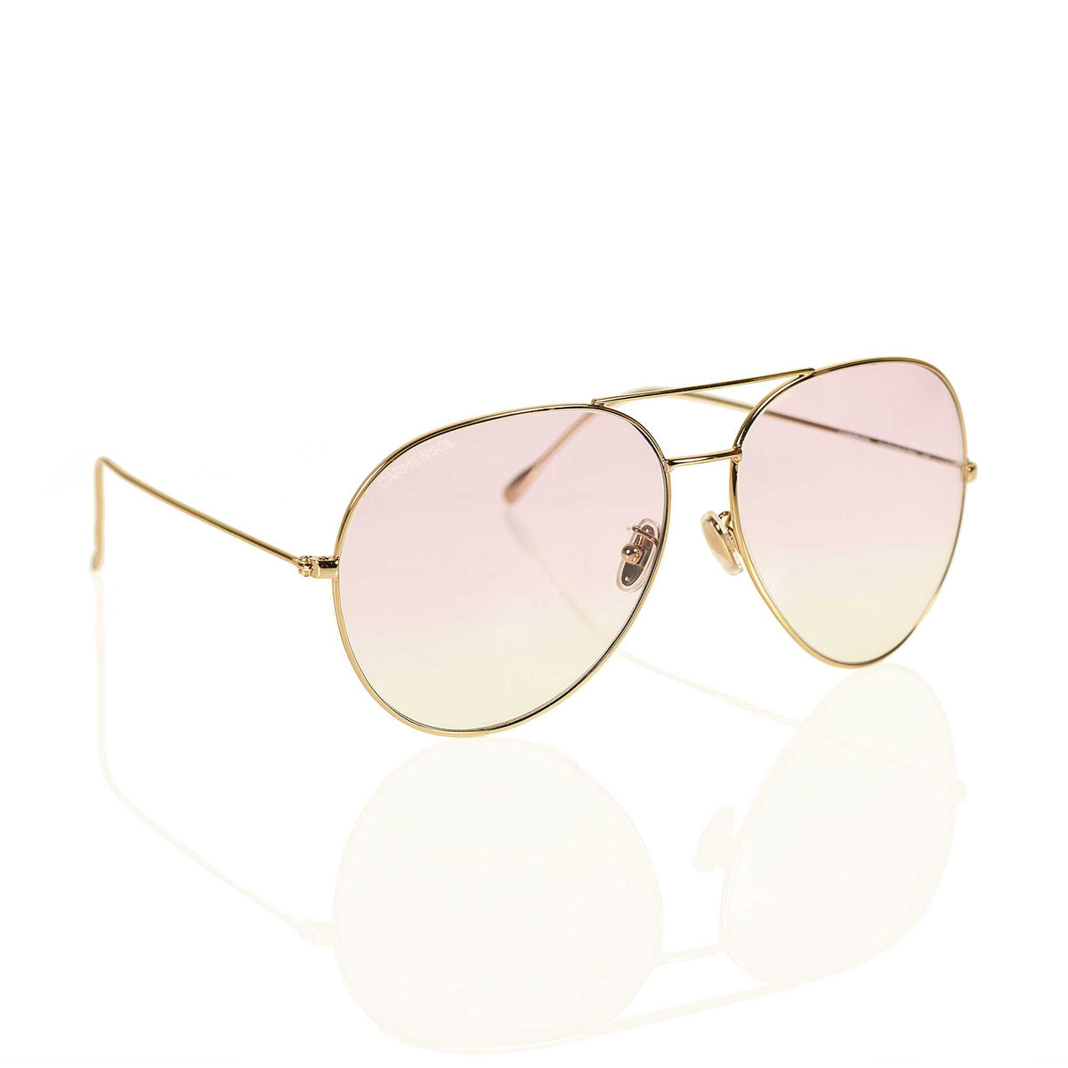 Aviator in color gold with lenses violet
