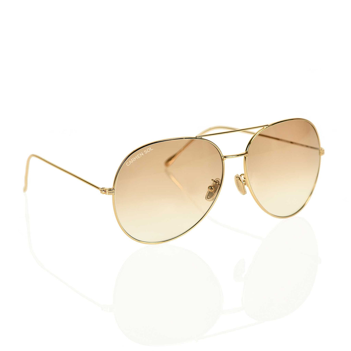Aviator sunglasses for women with nude color lenses