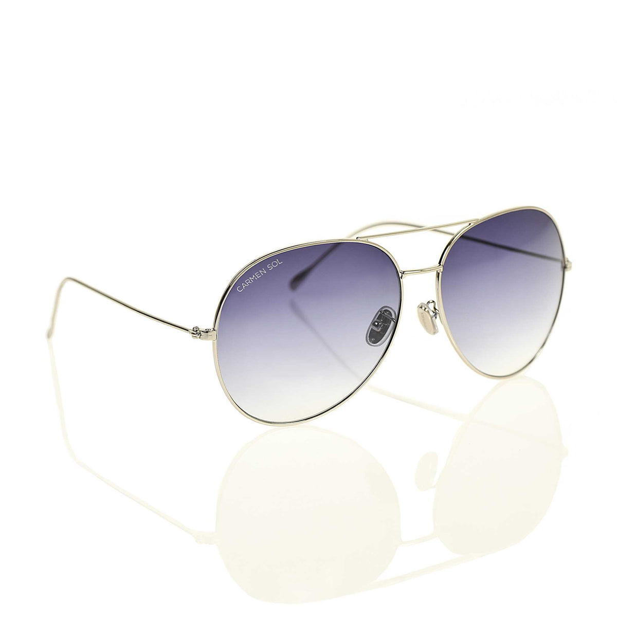 Aviator sunglasses women with lenses in dark grey