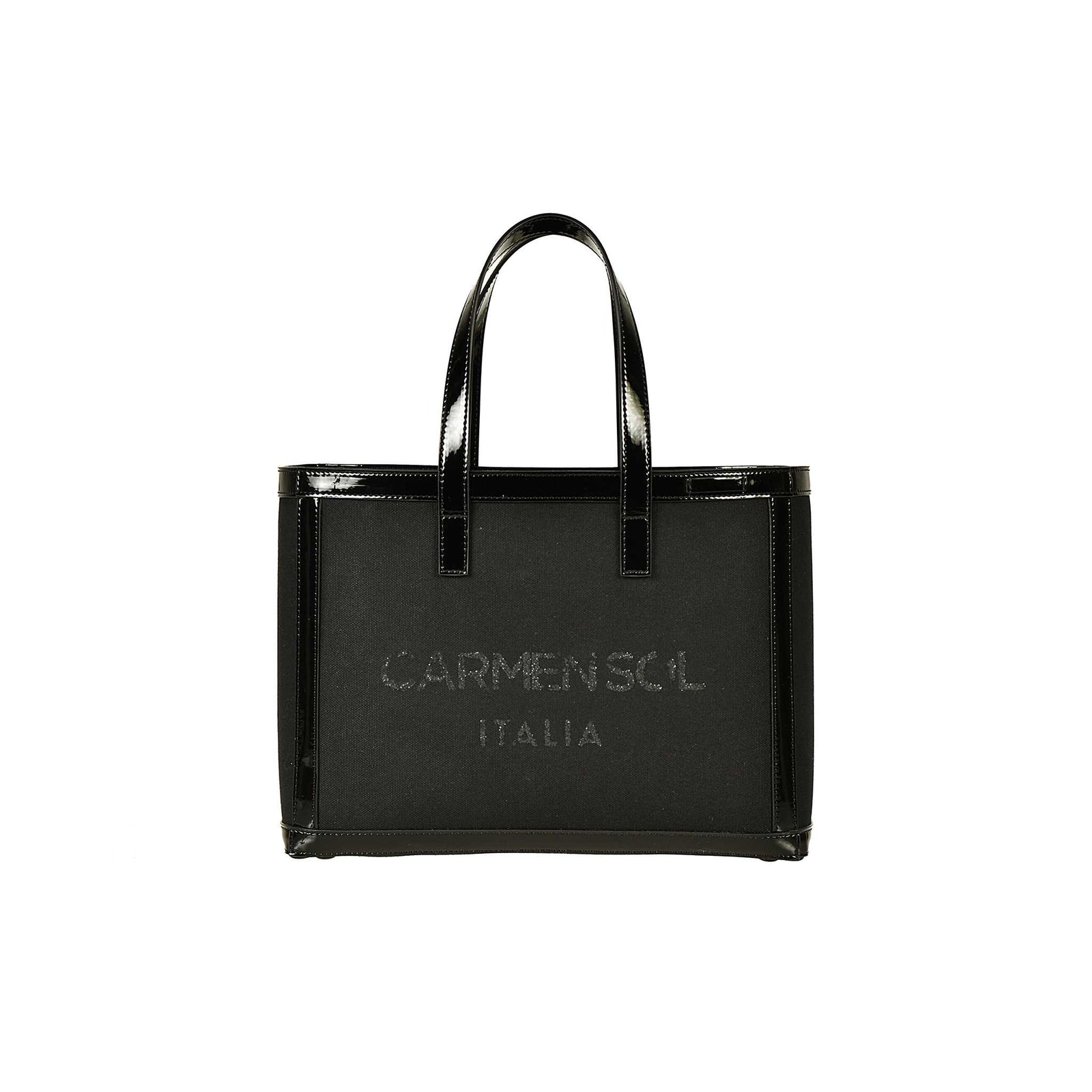 Carmen Sol Venezia black canvas beach bags for women