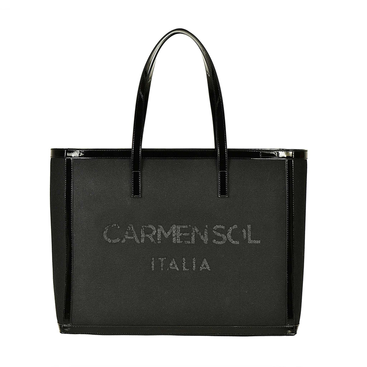 Black canvas large tote from Carmen Sol