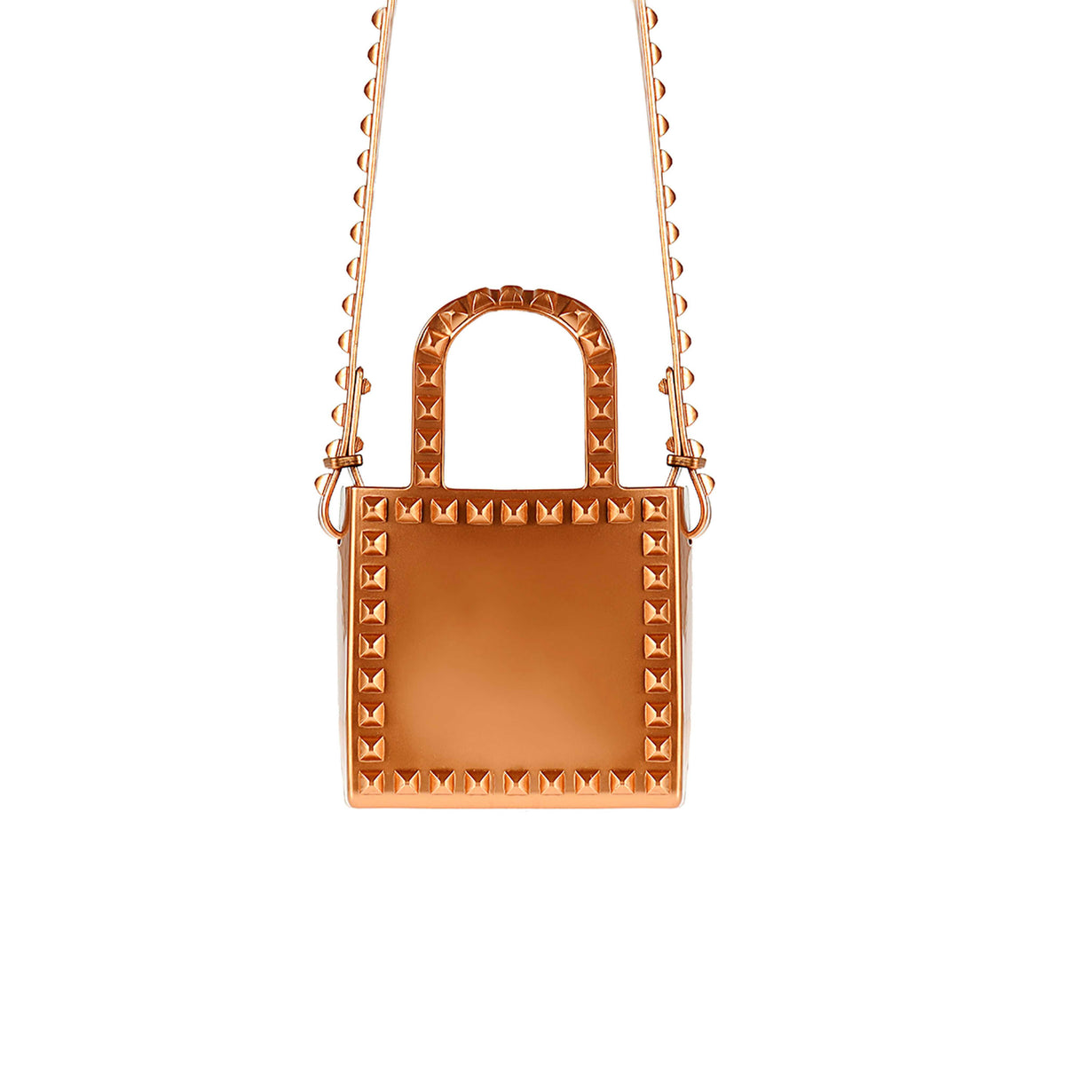 beach bags for women with studs in color rose gold