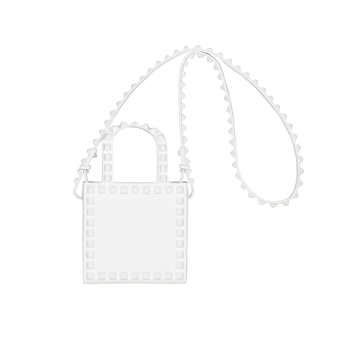 white mini shoulder Jelly crossbody purse from carmen sol