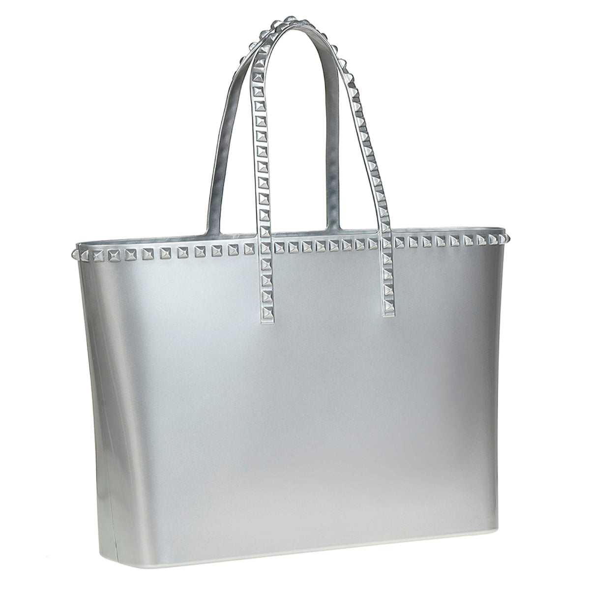 Large silver jelly handbags from Carmen Sol