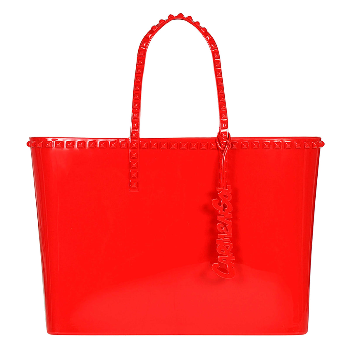 Studded womens jelly bag in red