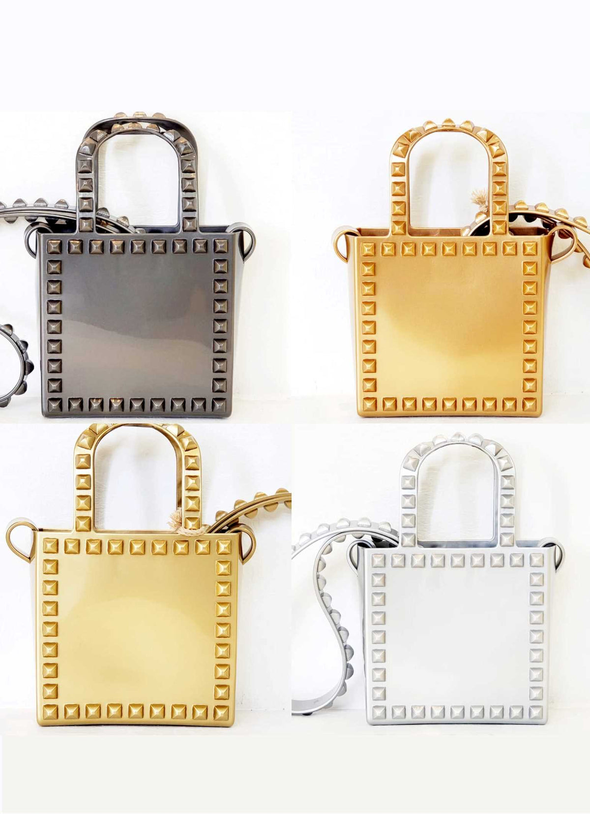 studded purse in metallic colors from Carmen Sol