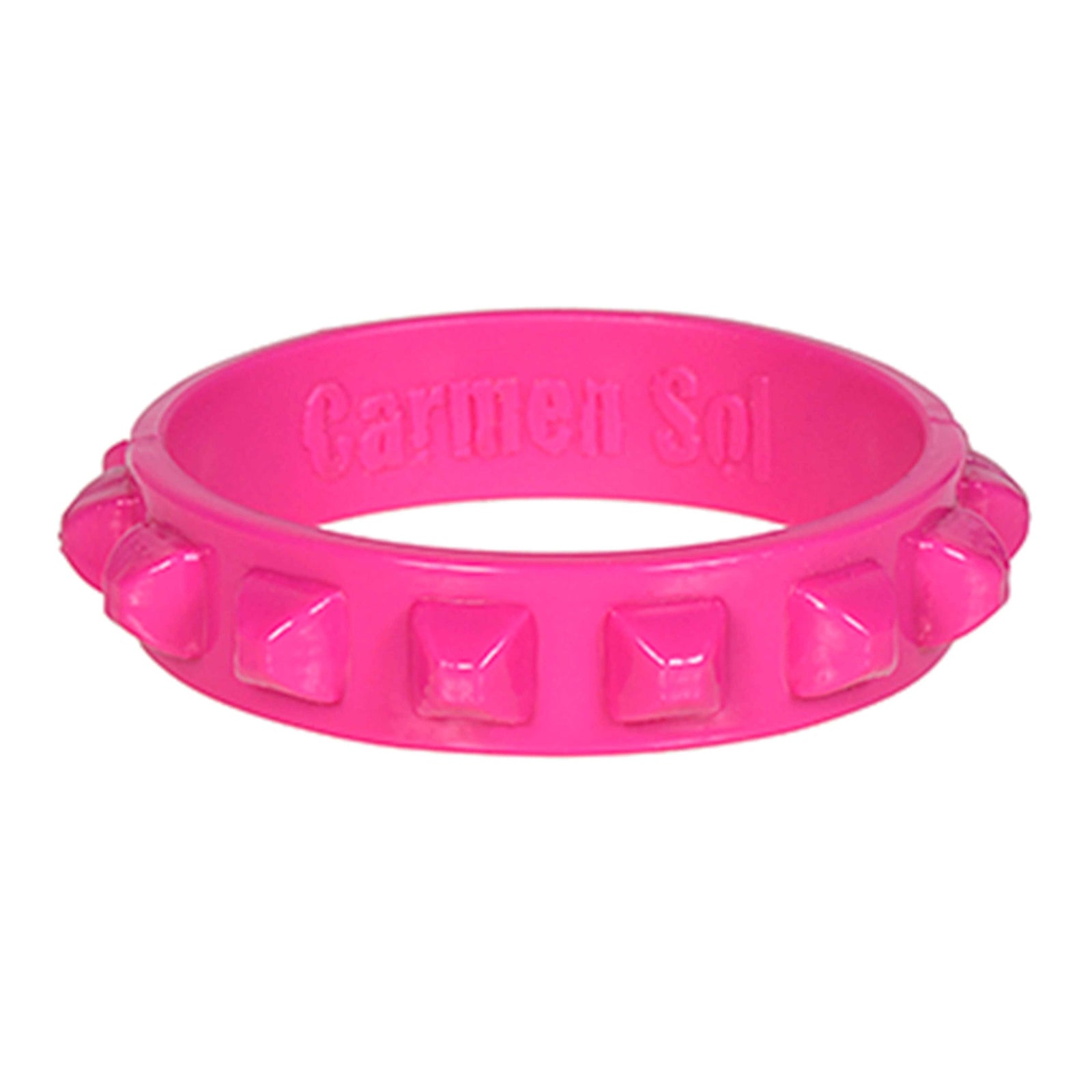 Pink bracelets in material jelly for October