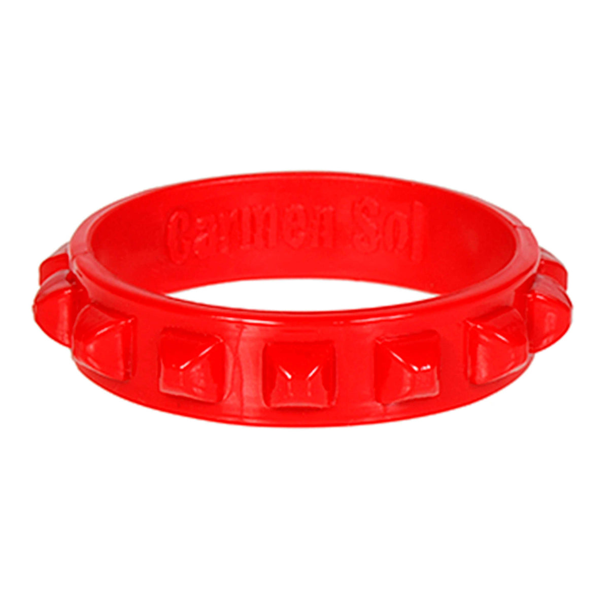 Red women bracelets in plastic stackable