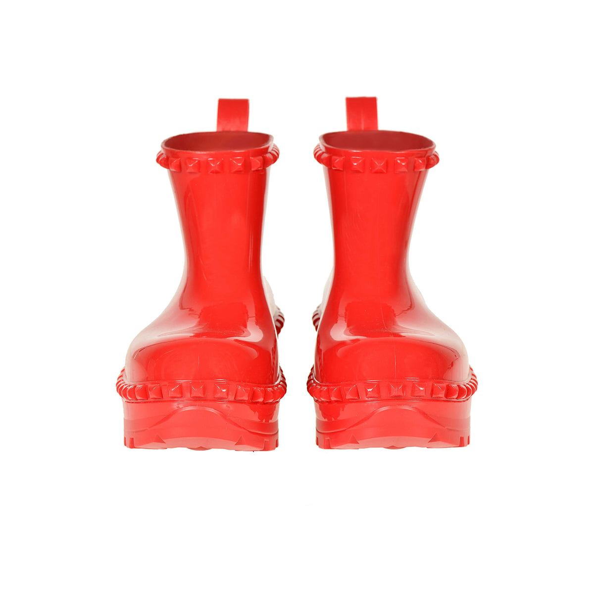 Red Bottega puddle boots perfect for the beach and pool