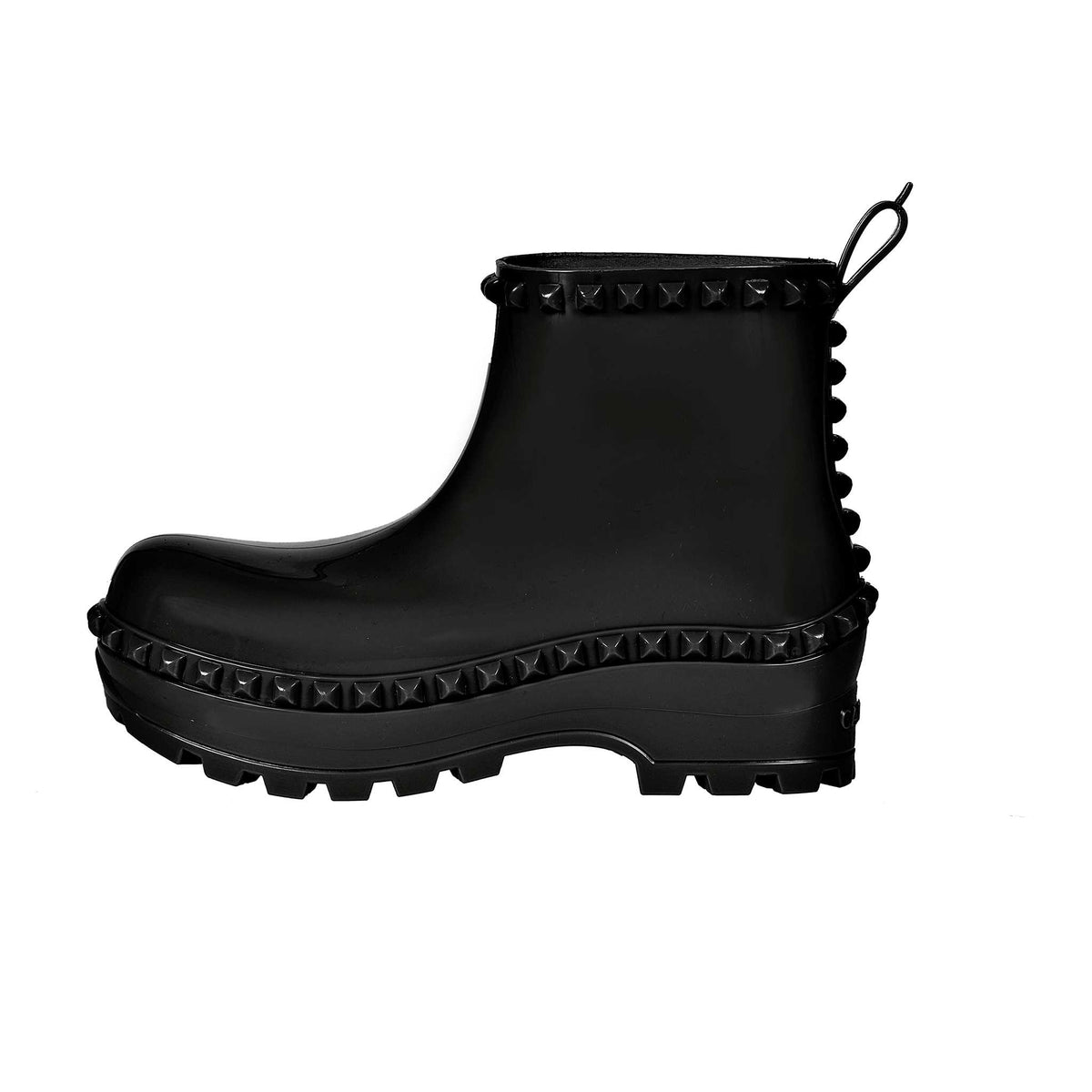 Studded Graziano Bottega puddle boots in color black