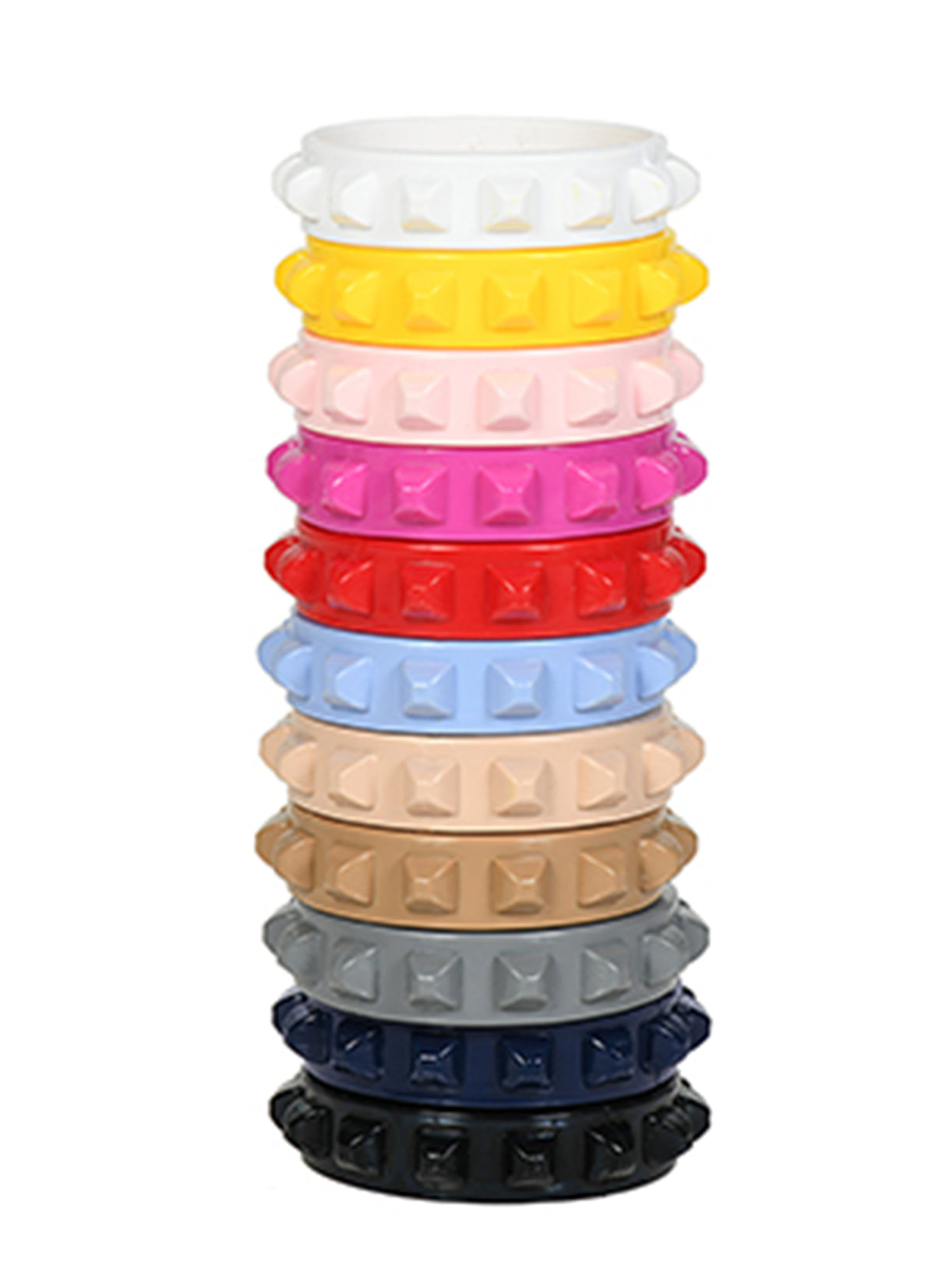 Stackable bracelets in vivid colors and plastic jelly material