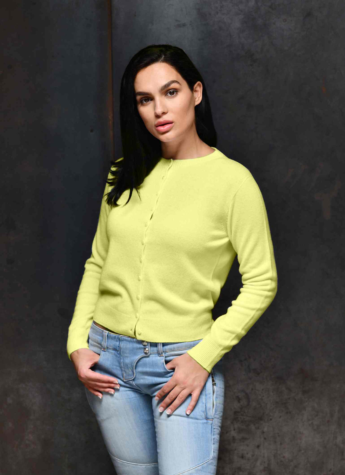 Campiglio 100% pure cashmere sweater women in color yellow