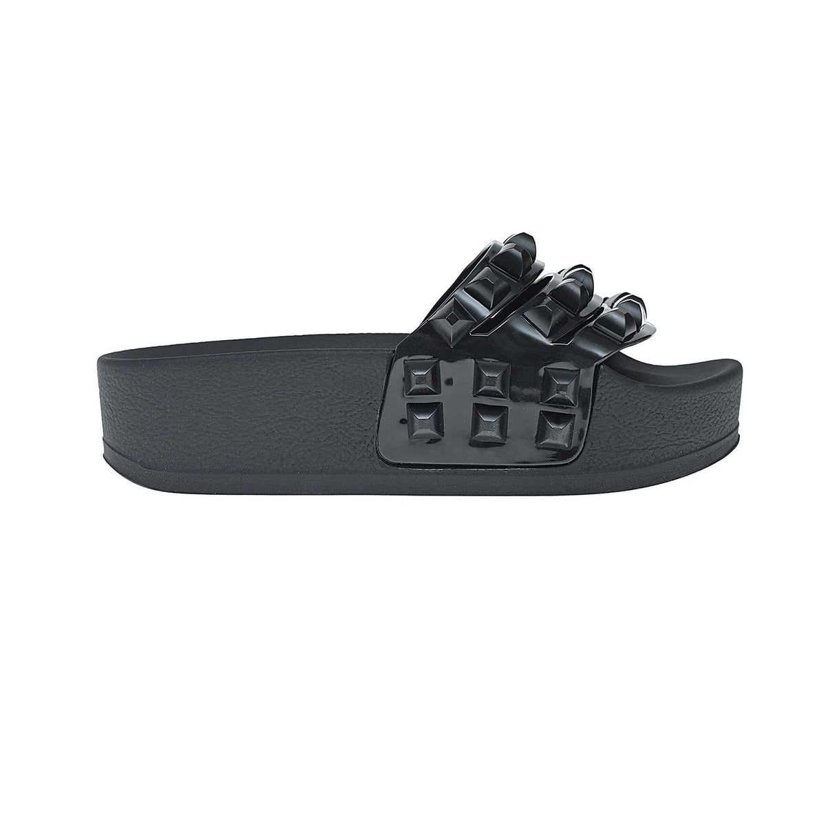 Carmen black platform sandals are trendy twist to your summer look - Vacation lovers. Jelly sandals from carmen sol