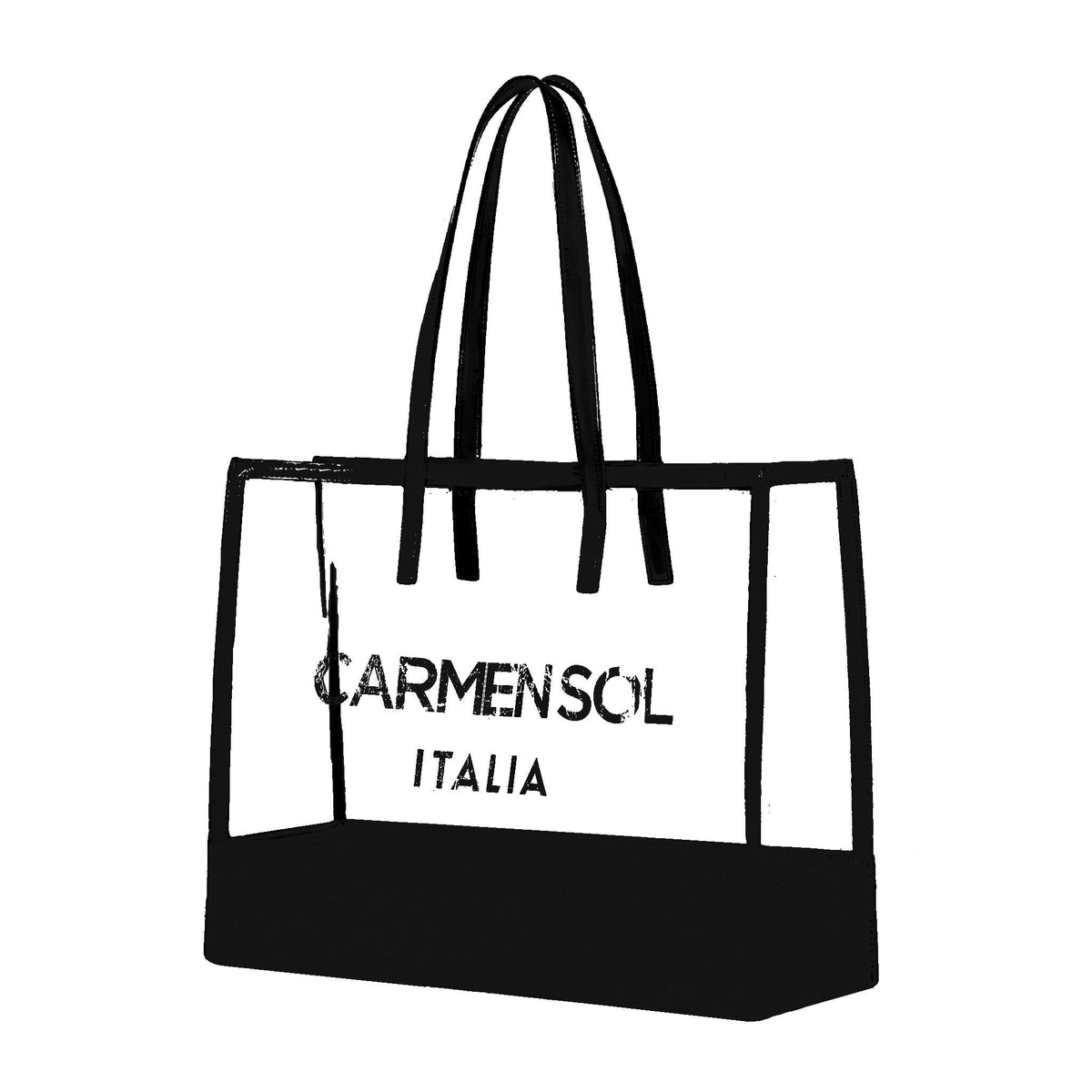 Recyclable Carmen Sol Taormina large tote bags in color black