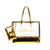 Carmen Sol vegan clear bags in color gold along with detachable mini bag