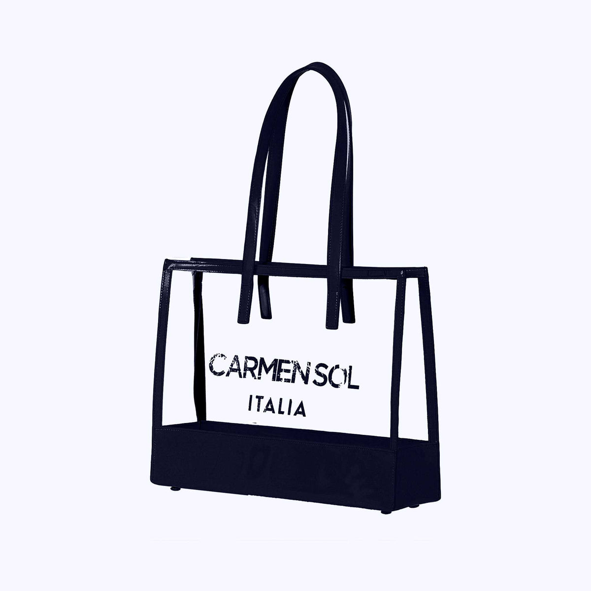 Navy blue clear large tote bag from Carmen Sol