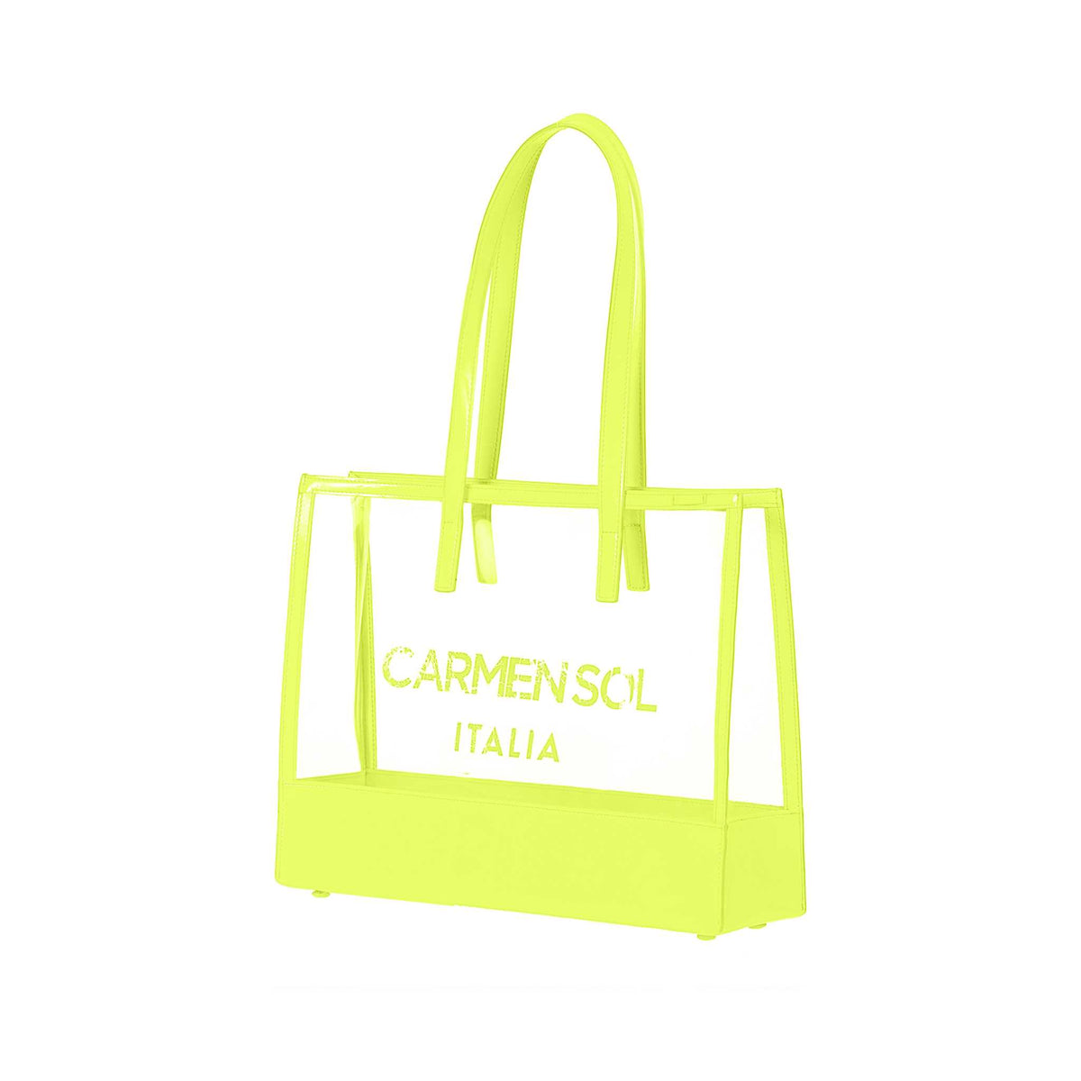 neon yellow clear jelly purse from Carmen Sol