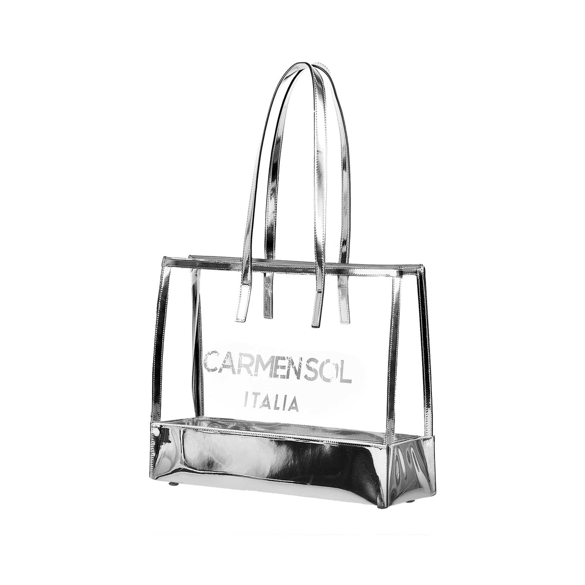 Silver clear jelly purse from Carmen Sol