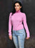 Women wearing 100% pure cashmere with jeans in color pink from Carmen Sol