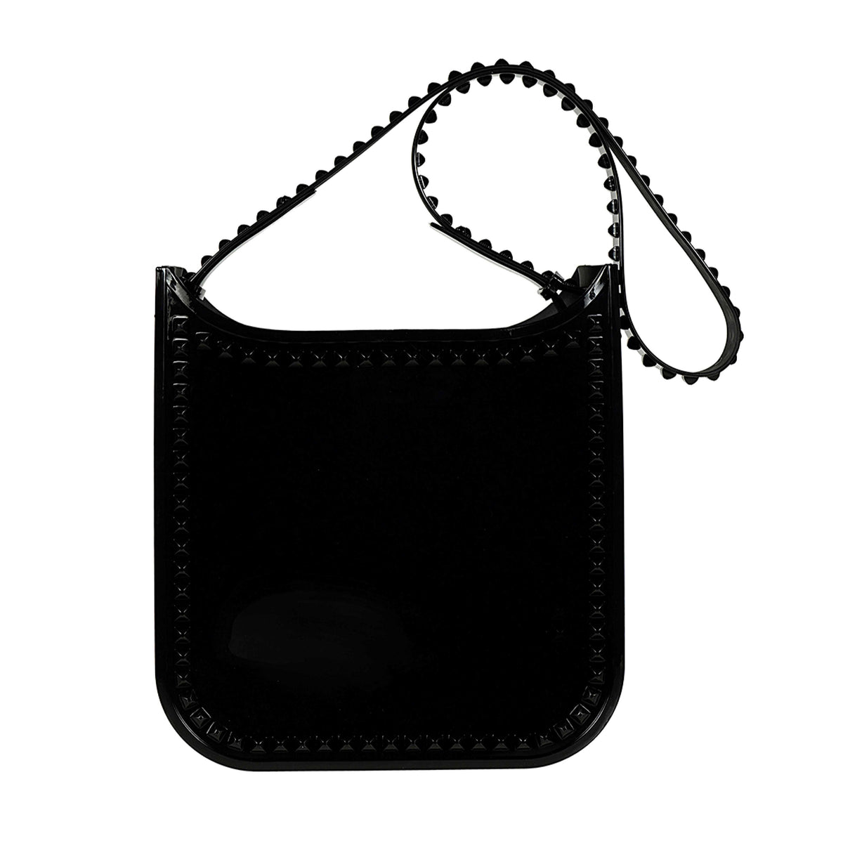 rubber tote bags in black from Carmen Sol