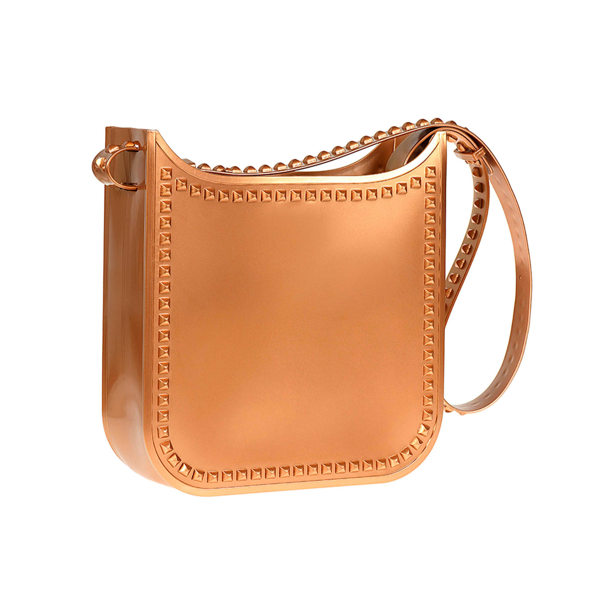 jelly beach tote bags in color rose gold