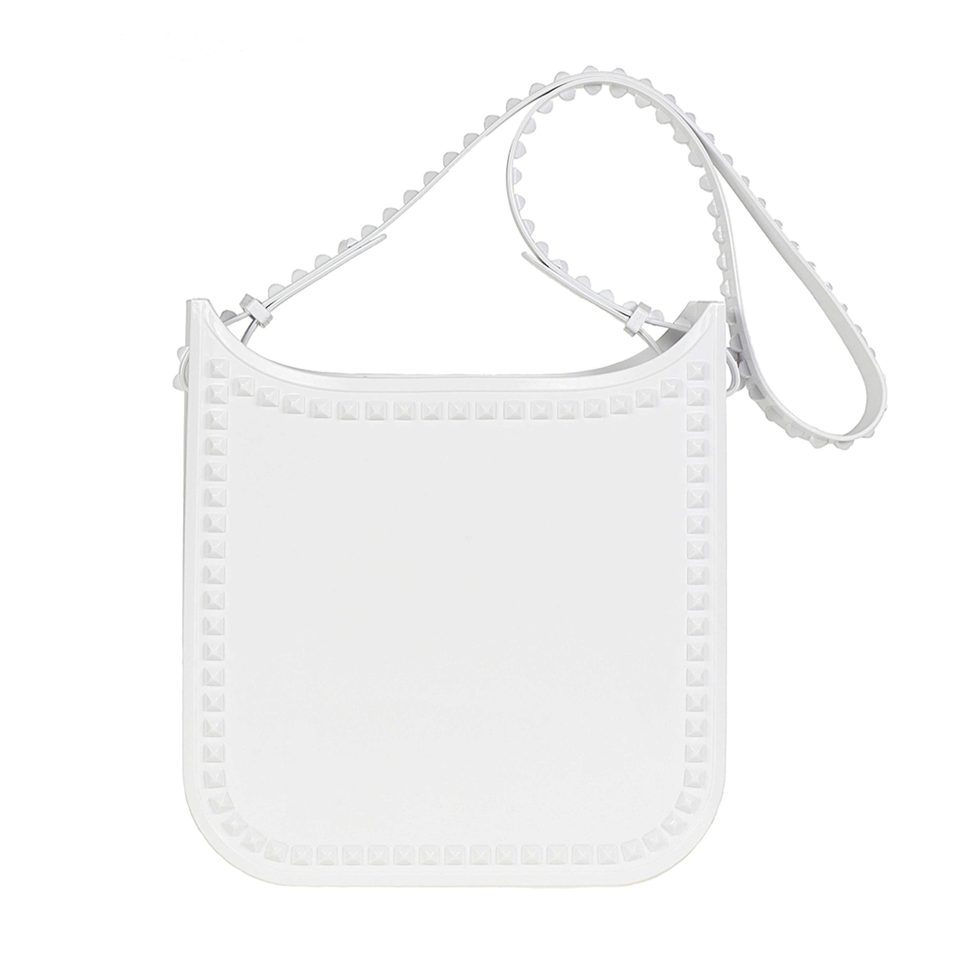 White vegan rubber beach bag from Carmen Sol