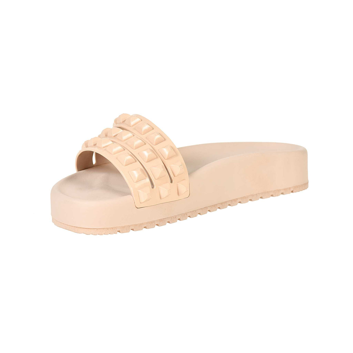 Made in Italy 3 straps jelly slides in color nude perfect for the pool