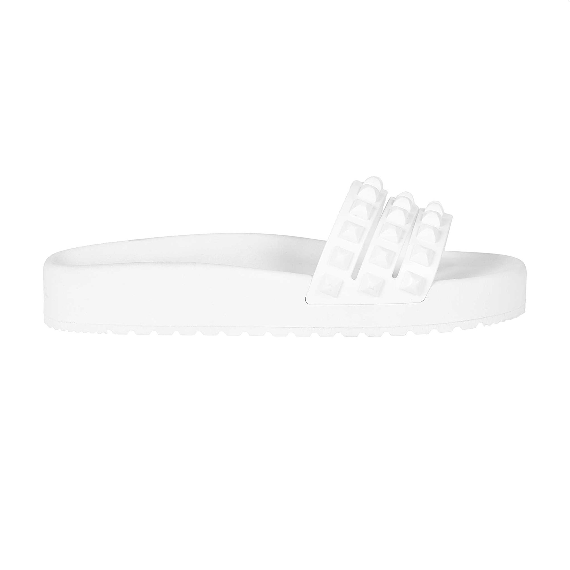 White sustainable Carmen Sol jelly slides perfect for the pool