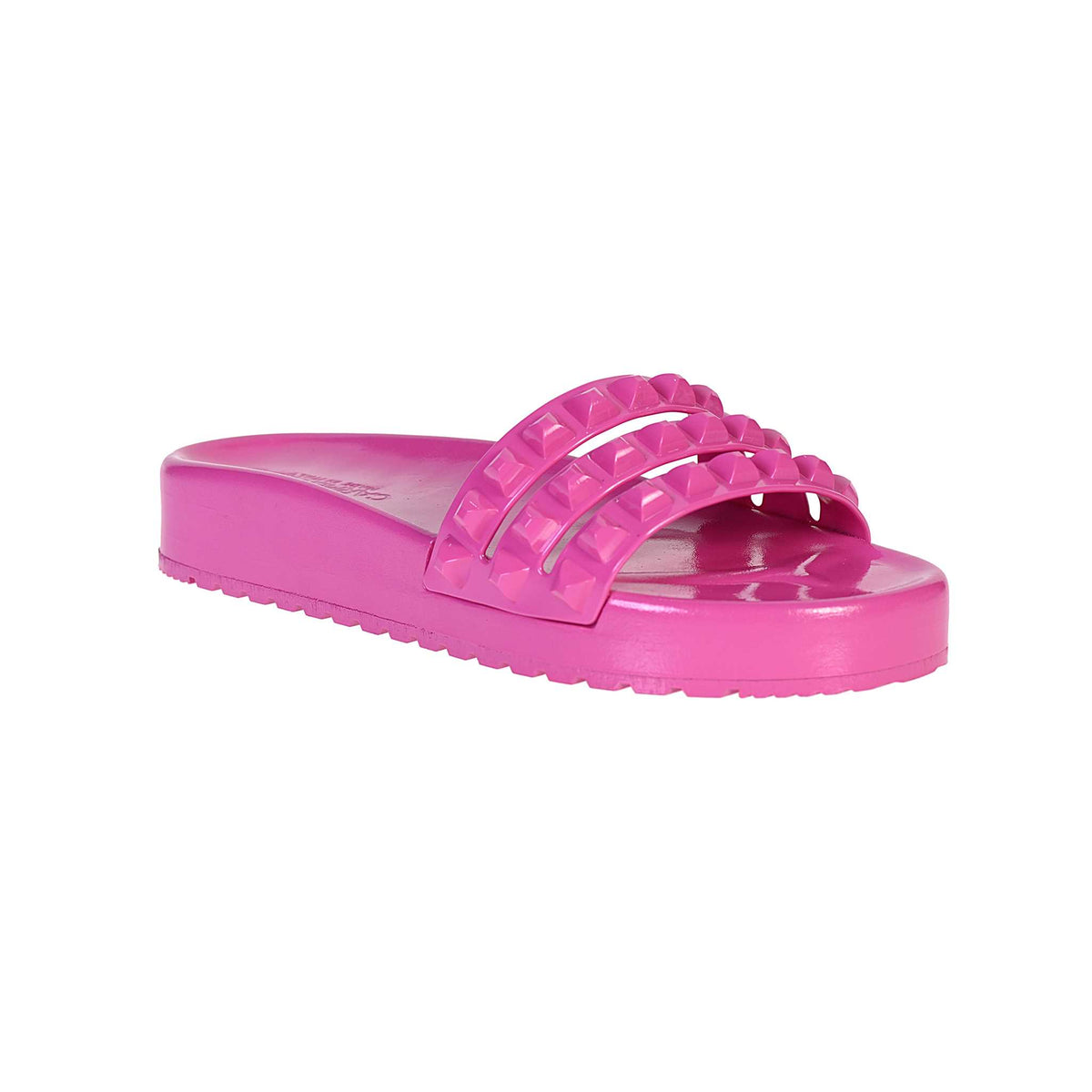ultra shiny beach slide sandals for women, 3 strap platform slippers from carmen sol