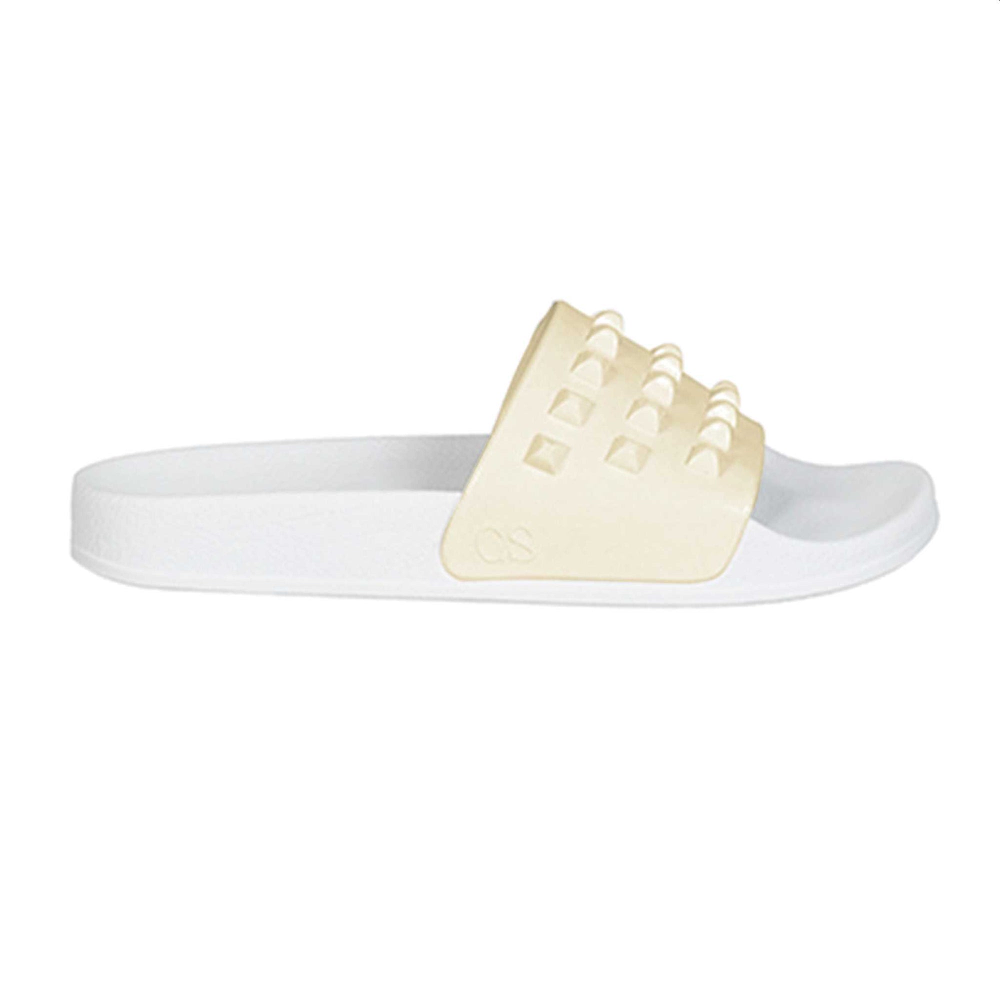 Franco white sandals, platform slides for women from carmen sol
