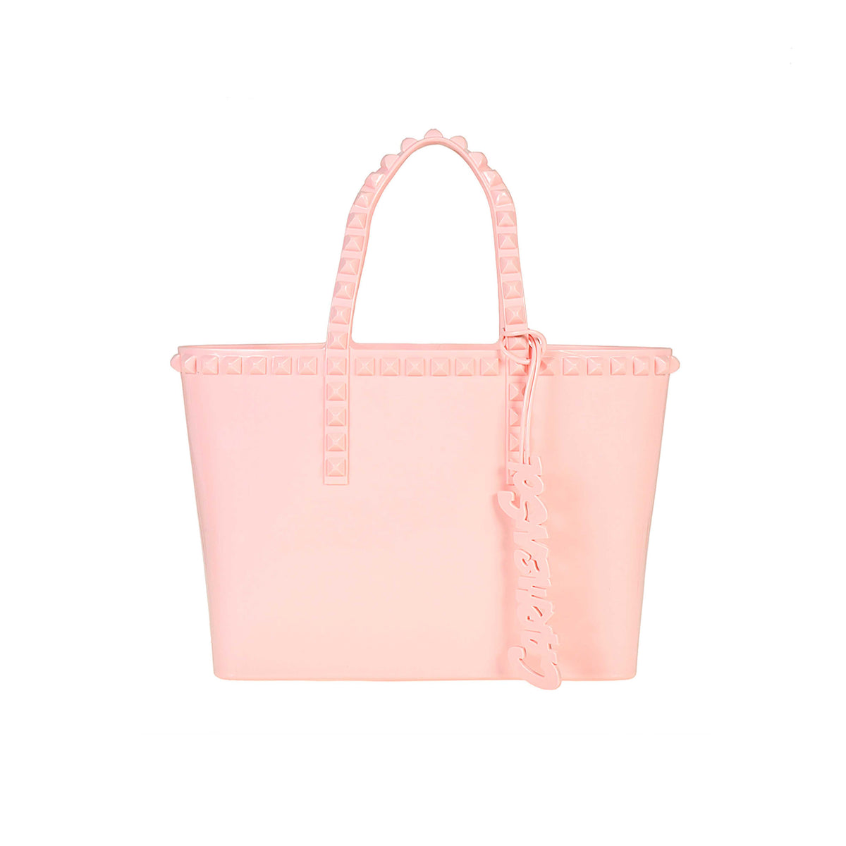 jelly beach bag in color baby pink with Carmen Sol charm