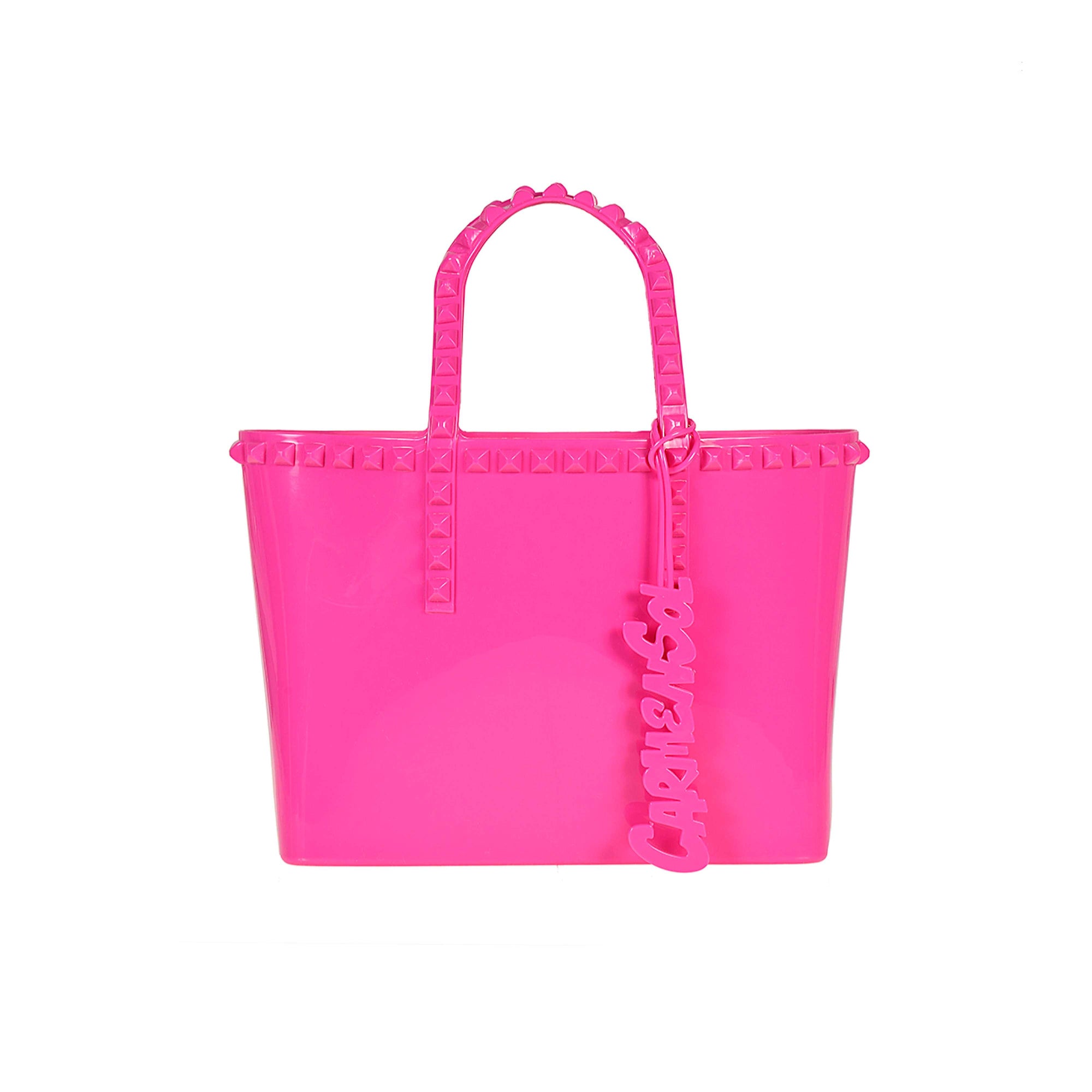 rubber beach bag from Carmen Sol in color fuchsia