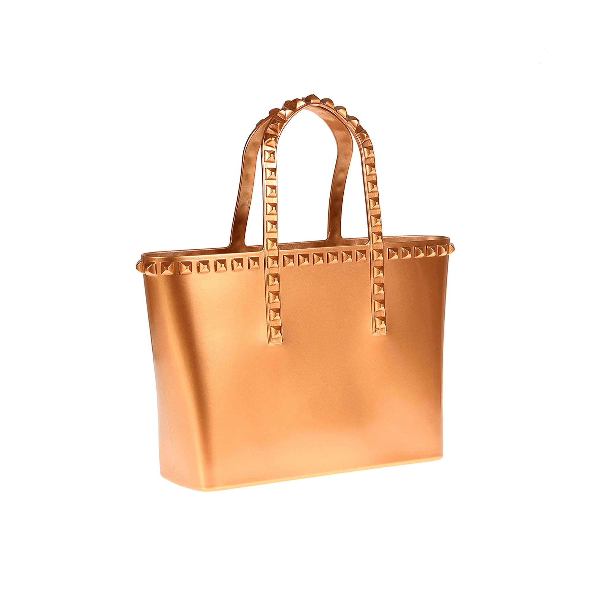 Mini metallic jelly bag in color rose gold