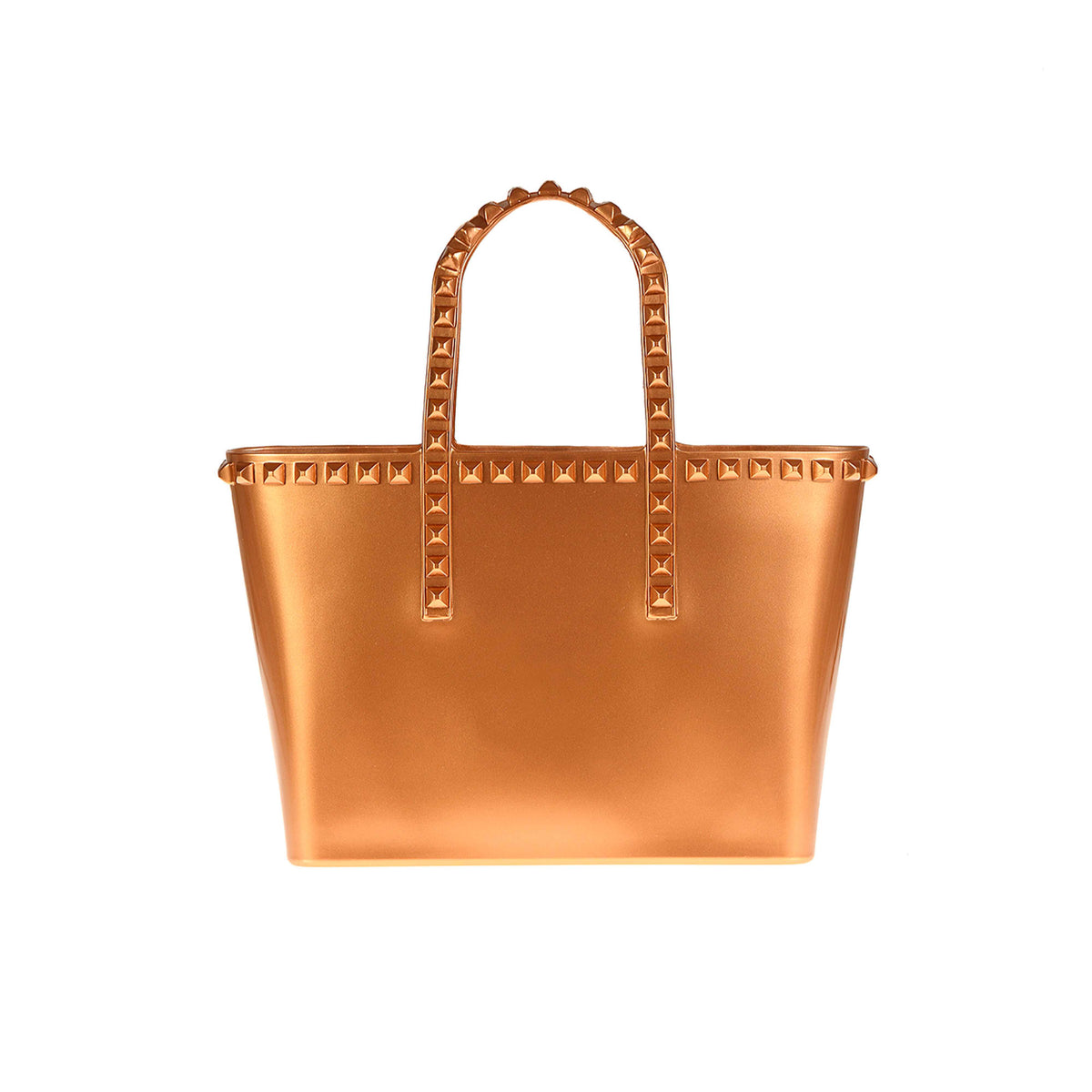 Rose gold mini jelly beach totes from Carmen Sol