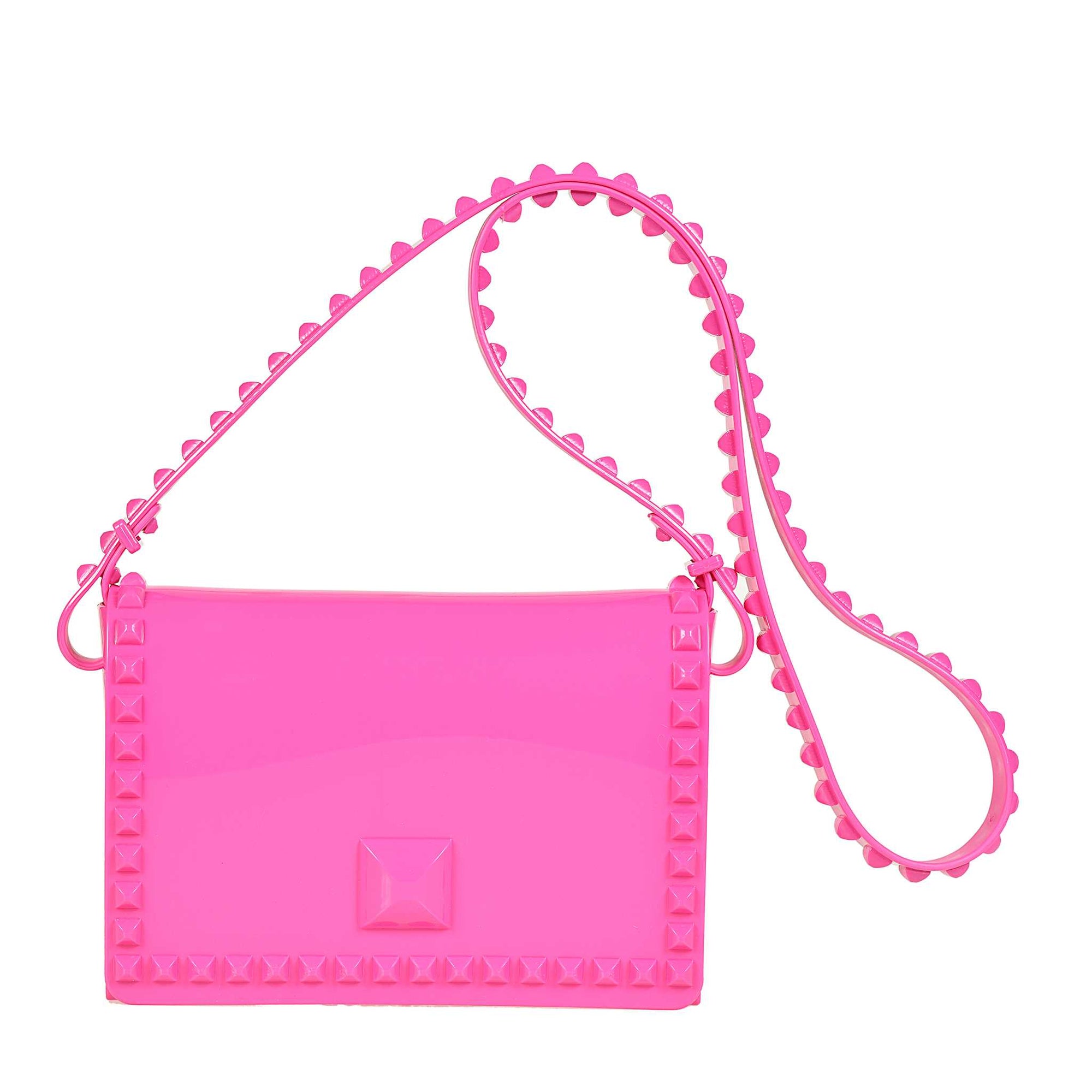 Made in Italy studded purse in color fuchsia