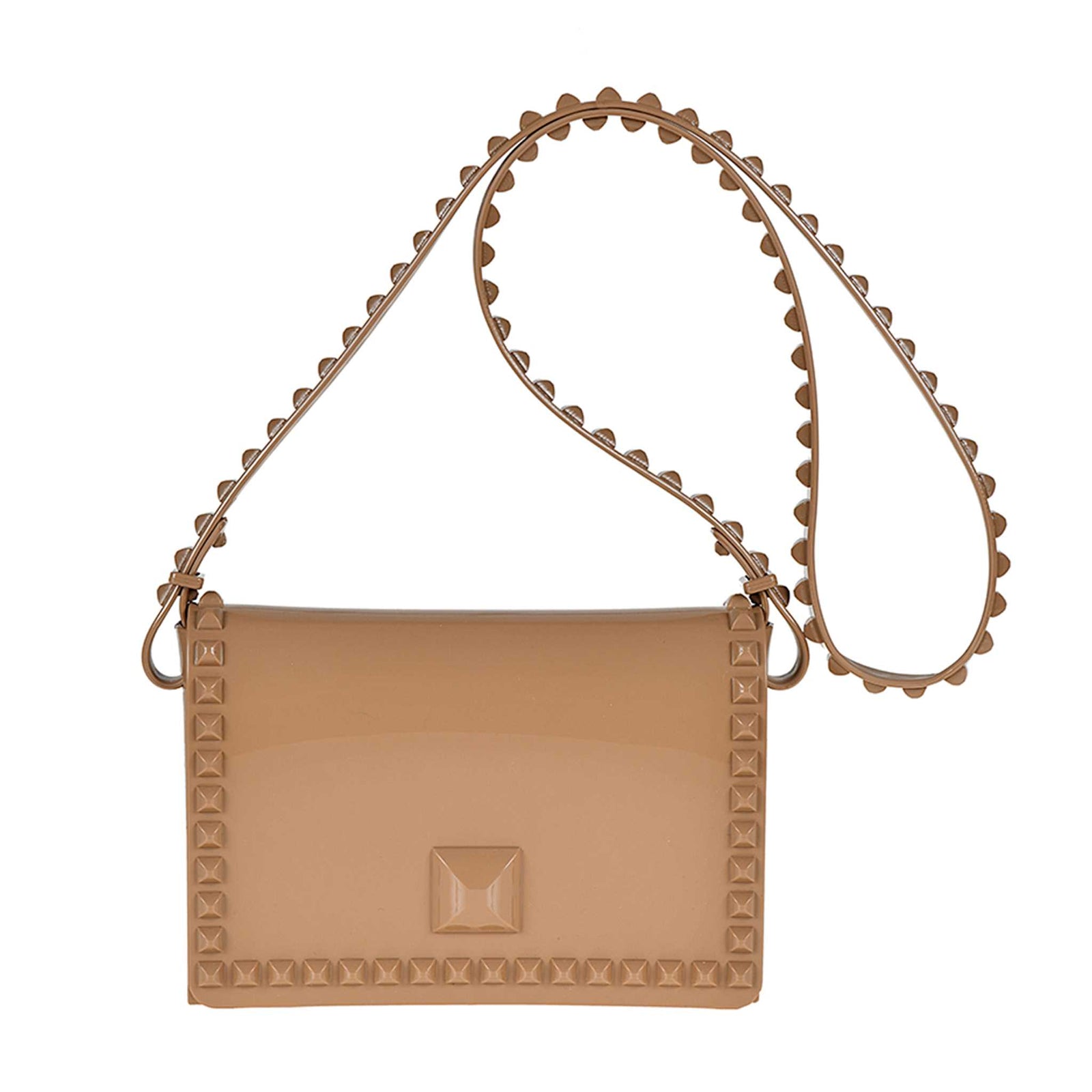 Nude flap jelly purses in color nude from Carmen Sol