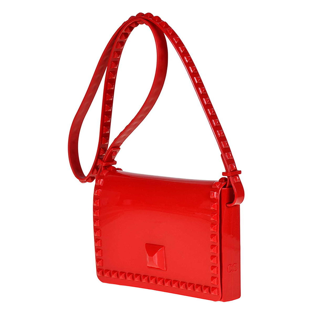 Flap jelly crossbody bag in color red from Carmen Sol