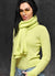 Women wearing made in Italy cashmere shawl with Carmen Sol cashmere in color yellow