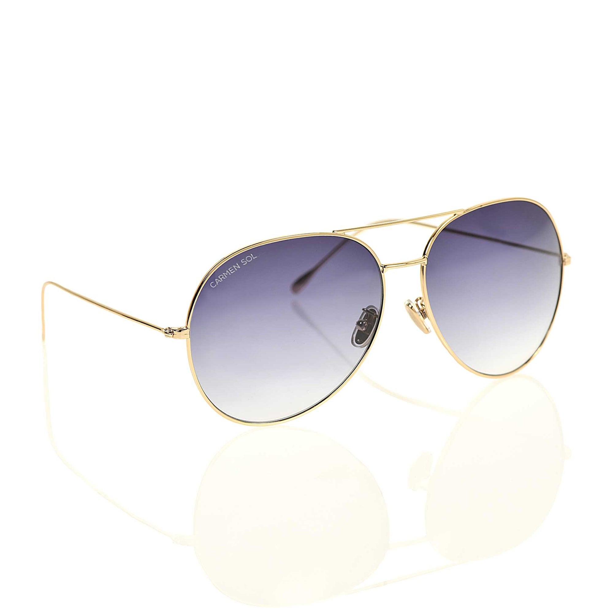 Gold Aviator sunglasses