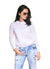 Long sleeve round neck tee shirts for women in color white