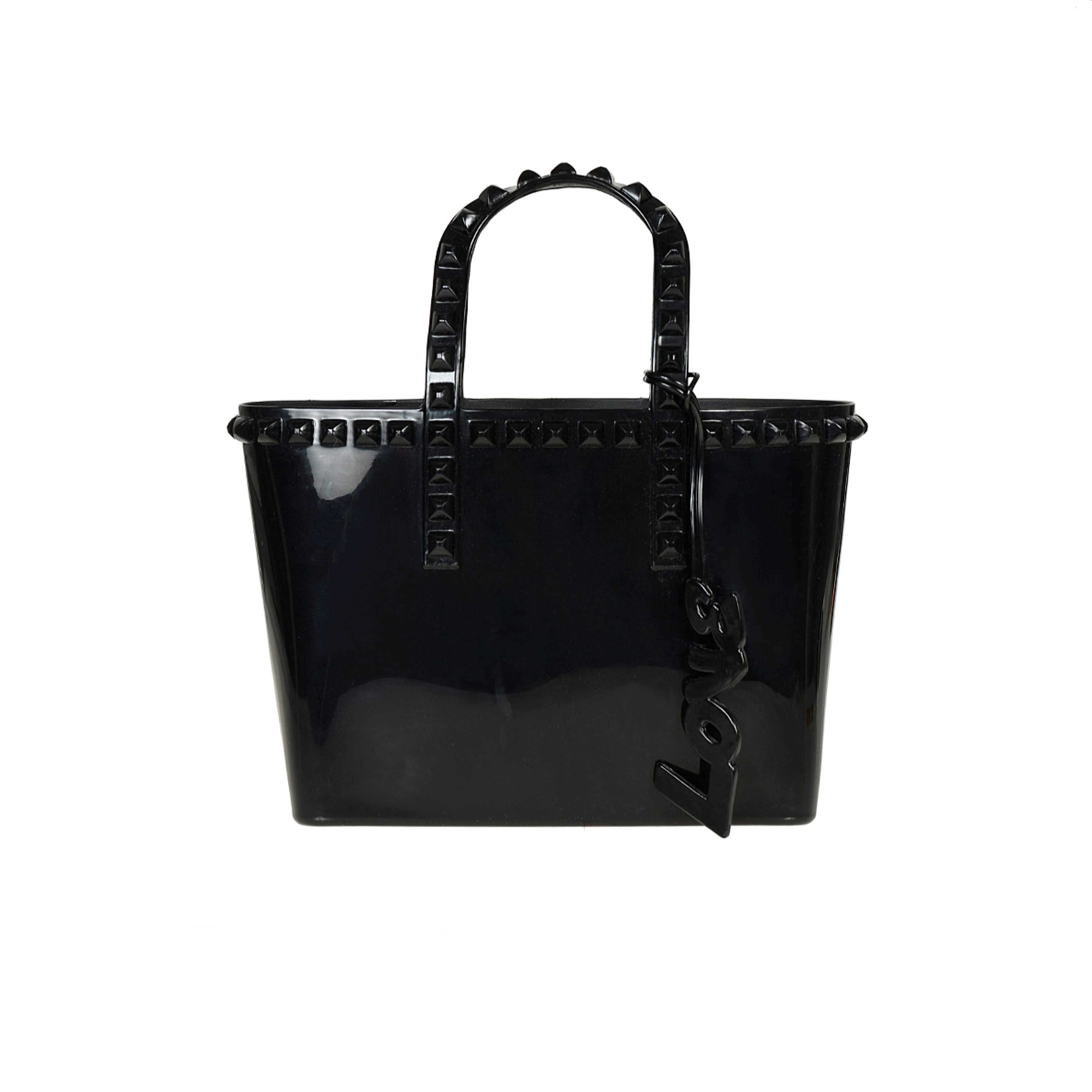 Black micro mini jelly tote from Carmen Sol