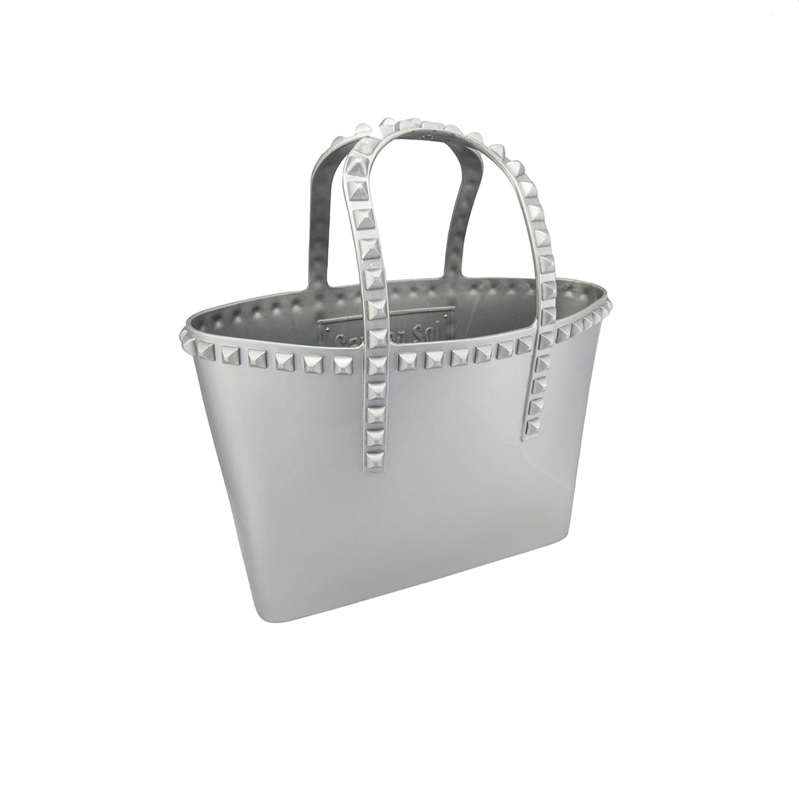 Hand painted silver micro mini jelly totes for beach vacation