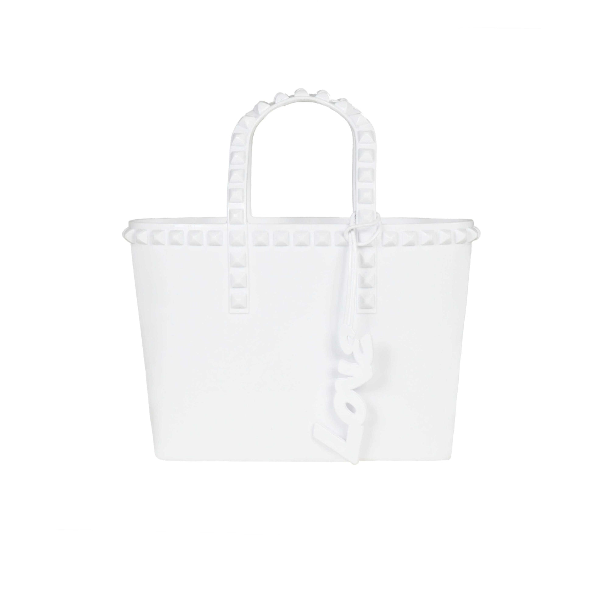 White micro mini jelly tote perfect for the kids