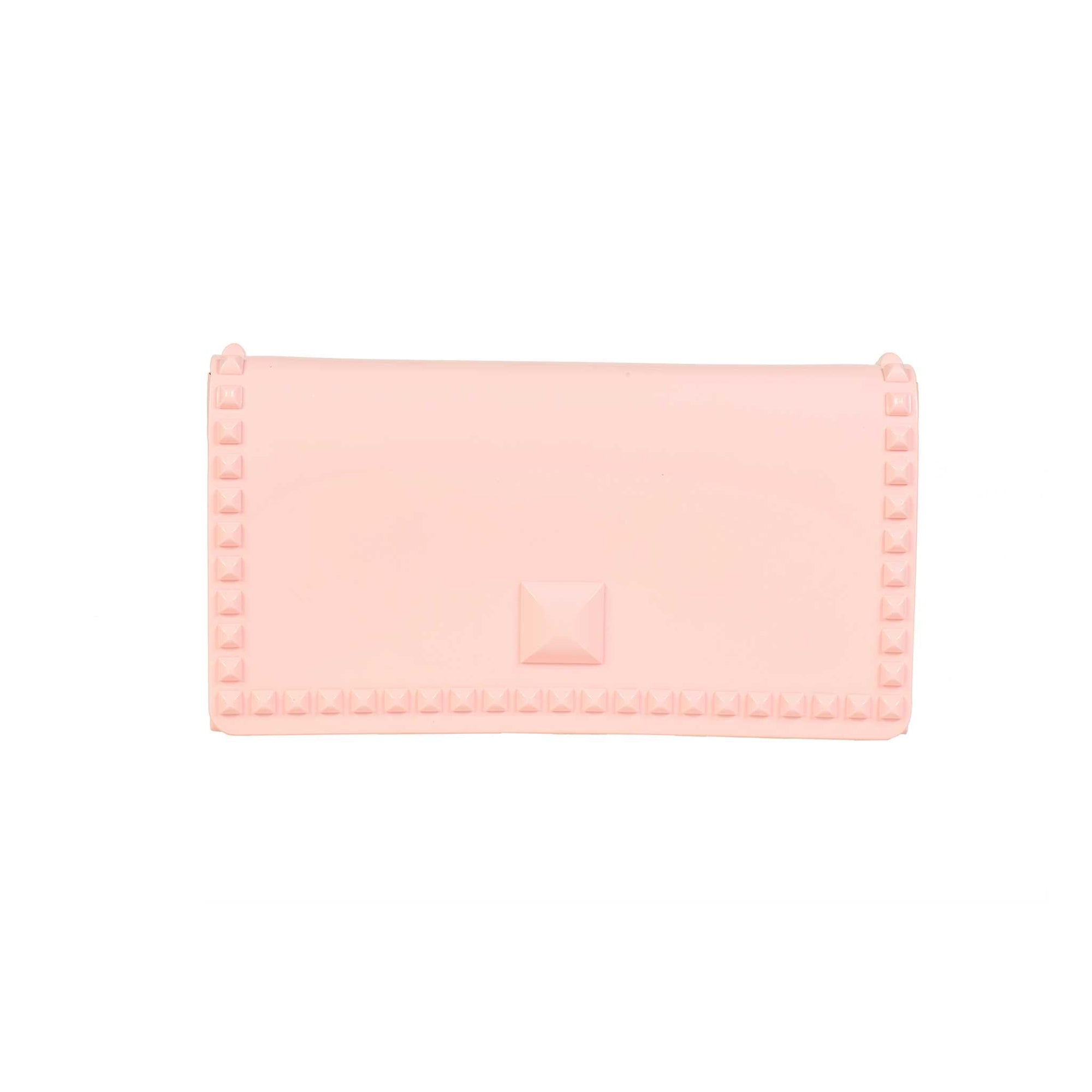 baby pink Carmen Sol studded jelly purse for the beach and beyond