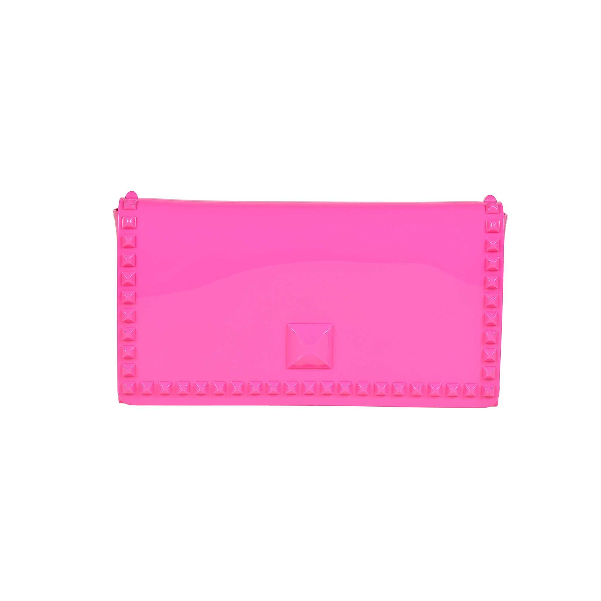 Made in Italy studded purse in color fuchsia