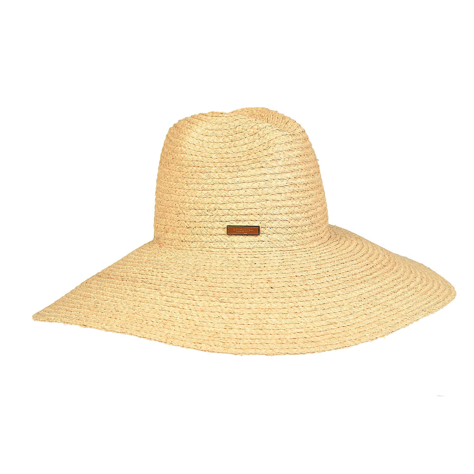 Oversized Carmen Sol Frances summer hat in color nude